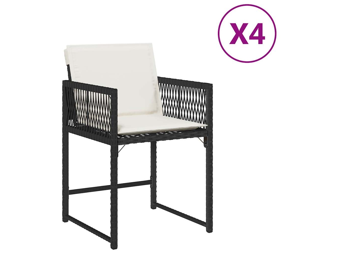 Garden Chair, Garden Chairs Vidaxl Preto Rattan / Vime (n/a)