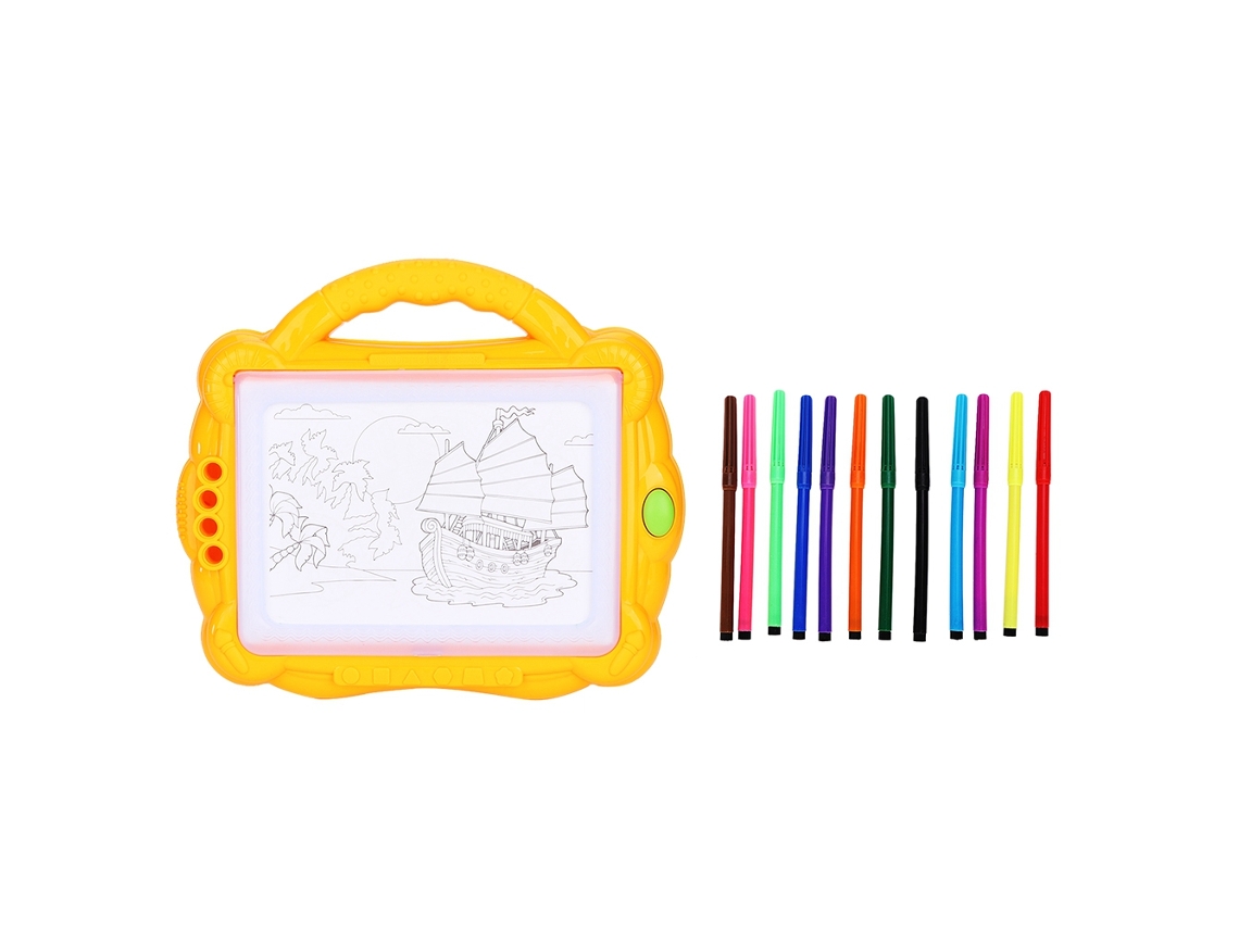 Placa De Desenho Elétrica Com Iluminação Portátil Para Crianças Brinquedo Presente Amarelo