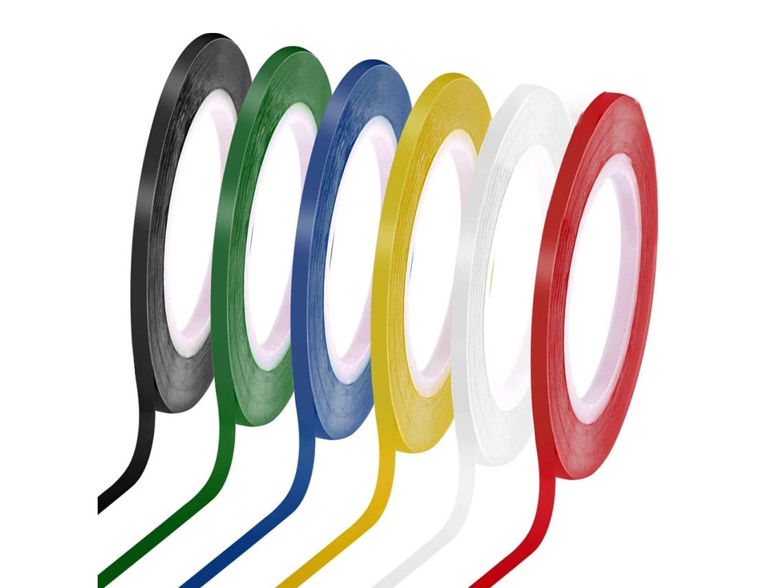 6 Rolos De Fita Adesiva Fina Para Quadro Negro 3mm 1 8, Fita Adesiva Listrada Para Quadro Branco, Fita Isolante, 33 Metros