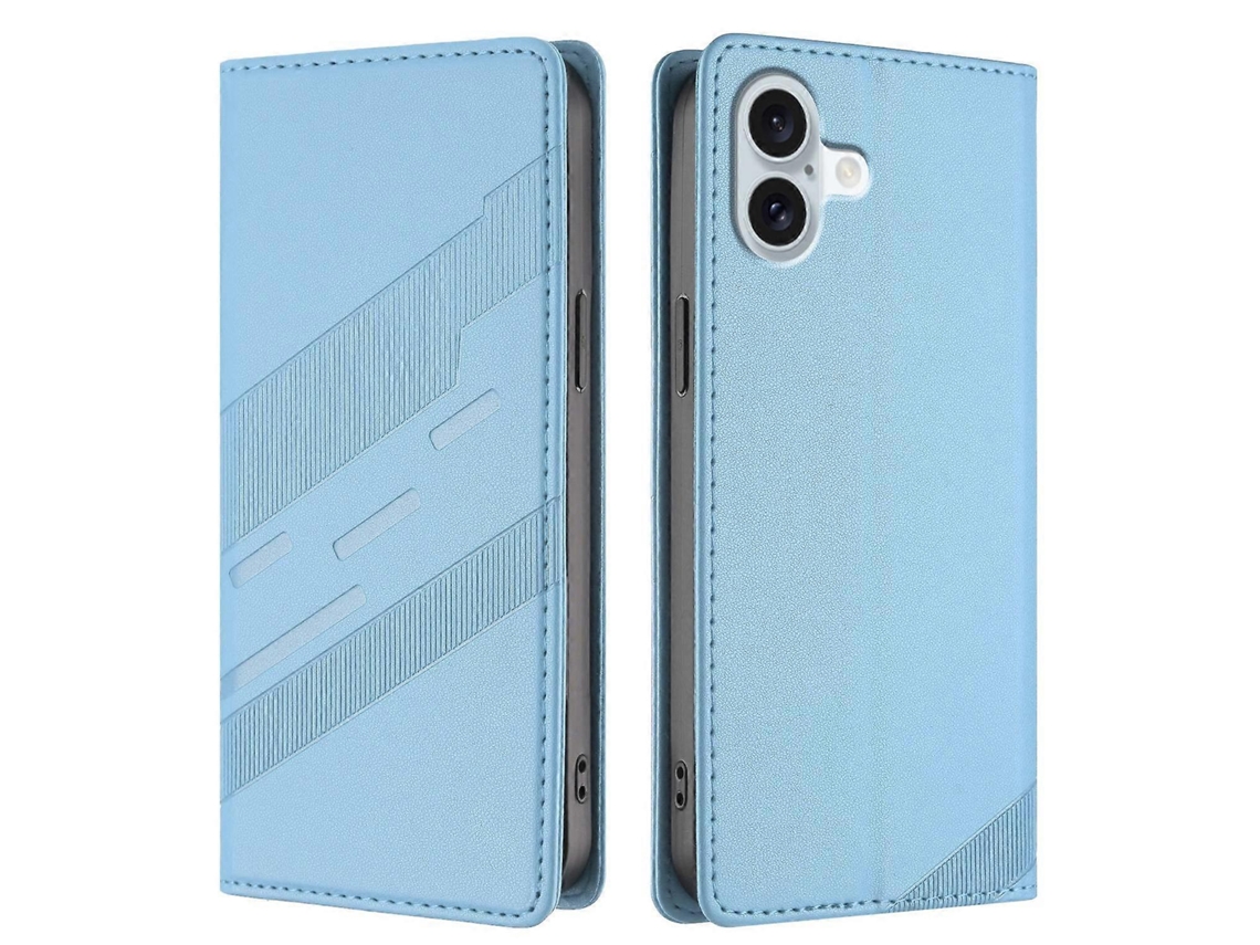 Capa De Couro Com Suporte E Estampa Estilo Punk Para Iphone 16 Plus