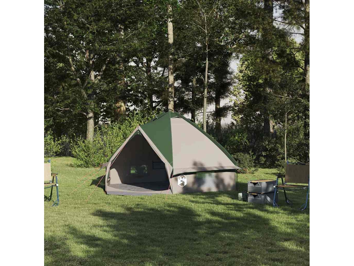 Vidaxl Tenda Teepee Para 4 Pessoas 4 Pessoa Verde E Cinza