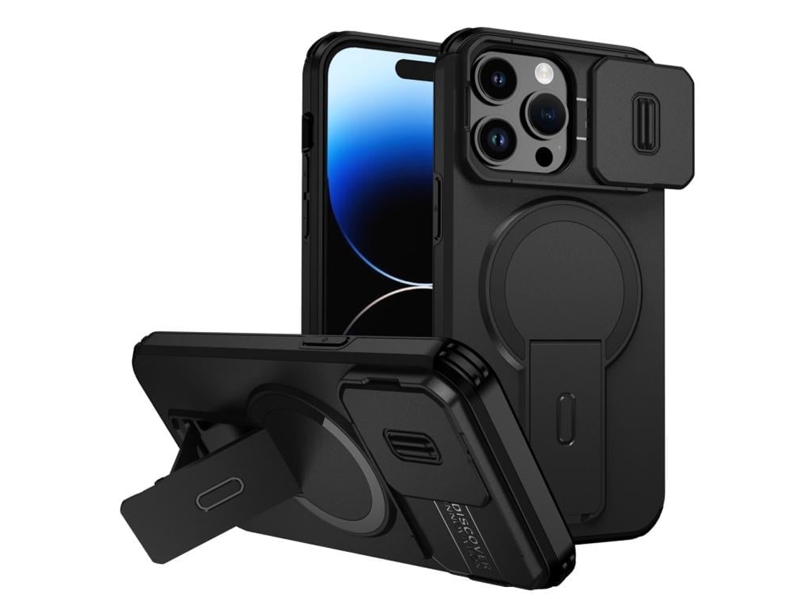 Capa Com Suporte Magsafe Para Iphone 14 Pro - Abertura Deslizante Com Proteção De Câmara