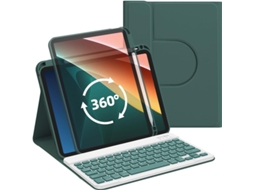 Capa Com Teclado Bluetooth Para Ipad 7/8/9/10,2 Polegadas Caneta Stylus Não Incluída (português-verde)