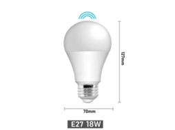 Lâmpada Led Inteligente (branco Quente, 18 W, 220 V) Com Sensor De Movimento Por Radar, Base E27, Lâmpada Infravermelha De Baixo Consumo.