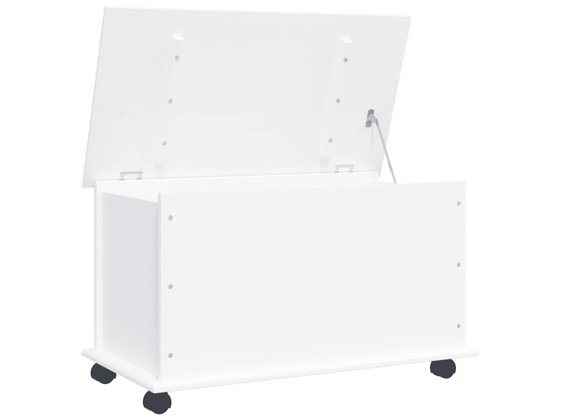 Arrumação arca con Rodas Alta em Pinho Maciço Branco MAISON EXCLUSIVE (73x39,5x43 cm)
