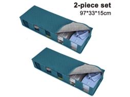 Conjunto De 2 Sacos De Armazenamento Dobráveis Para Debaixo Da Cama, Para Guardar Roupas De Cama, Roupas, Cobertores, Cor Azul