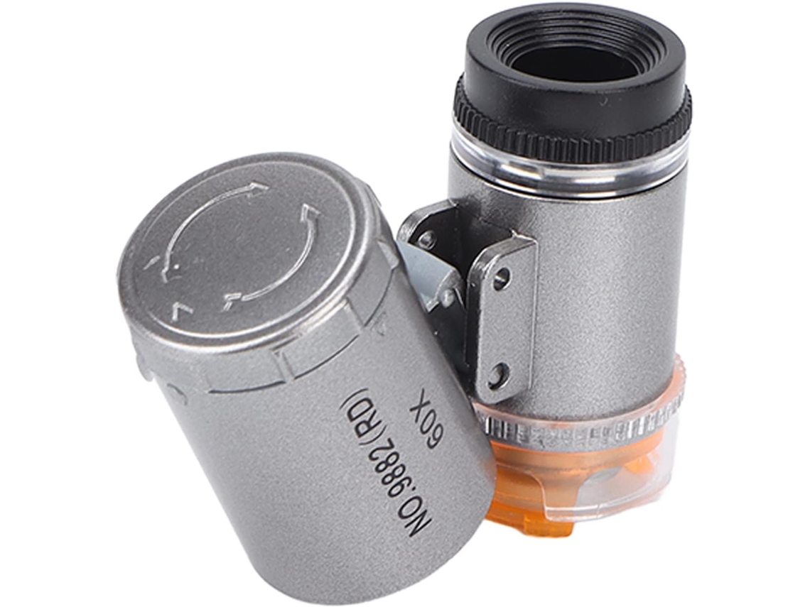 Microscópio De Bolso, Resistente, Com Ampliação De 60x, 2 Luzes Led, Sendo