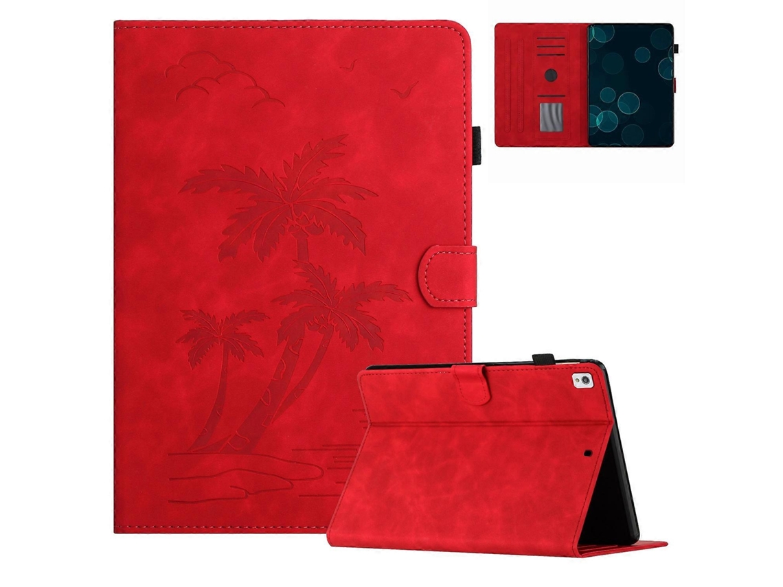 Capa de couro inteligente Webake para tablet com design de coqueiro