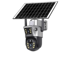 Câmera Solar, Lente Dupla, Visão Noturna, Câmera Wifi 128gb Sd
