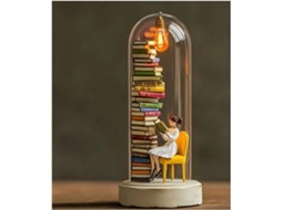 Luminária Noturna Em Miniatura Para Amantes De Livros, Com Mini Livros E Luz Led, Mini Estatueta De Leitura, Pequena