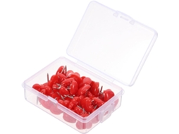 Kichouse Caixa Com 50 Tachinhas Decorativas De Plástico Vermelho Para Fixar Recados E Anotações Em Murais Cortiça Na