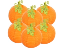 Conjunto De 6 Abóboras De Papel Decorativas Para Pendurar, Lanternas De Halloween Para Festas, Acess Gokoco