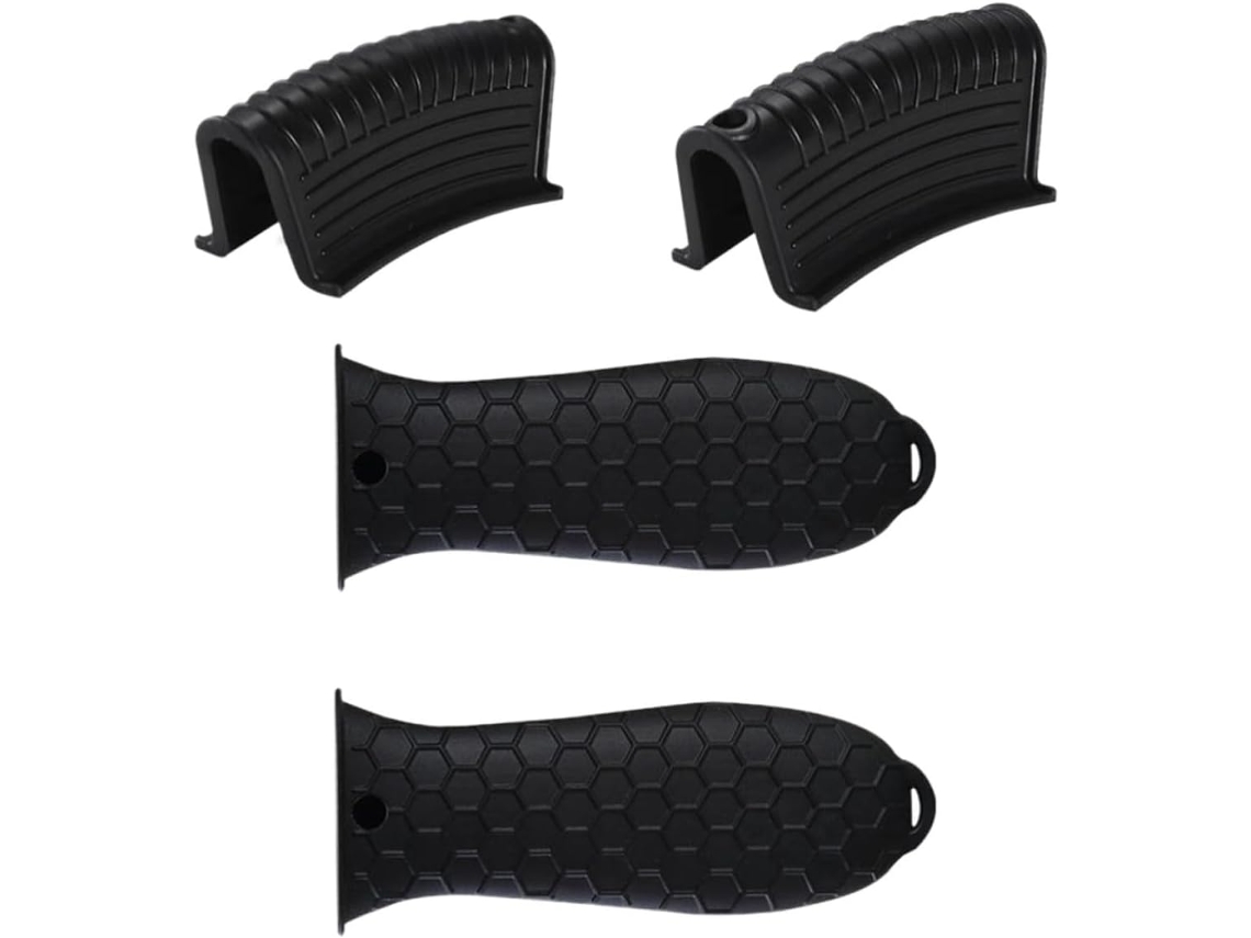 Protetor De Alça De Silicone Preto Para Panelas, Resistente Ao Calor E Antiescaldante, Conjunto De 4 Gokoco