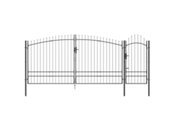 Conjunto 1 Portão De Jardim Vidaxl Cinzento Aço (195 X 500 Cm)