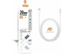 Cabo para iPhone 12 ACCETEL CU-2001 (Lightning - 1 m - Branco)