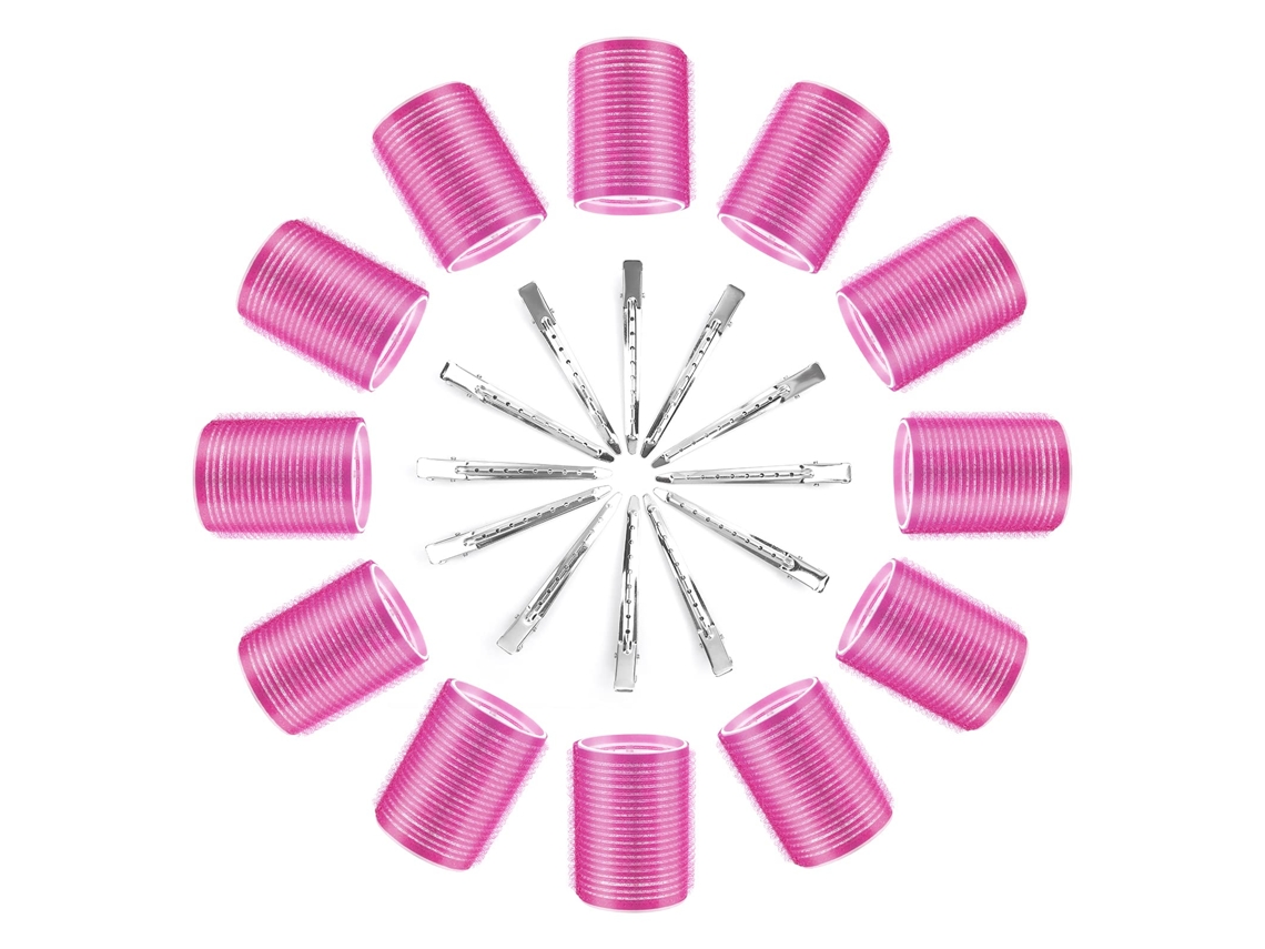 Conjunto De 24 Peças Rolos Cabelo, Incluindo Fixação E Presilha Bico Pato.-aquaforge