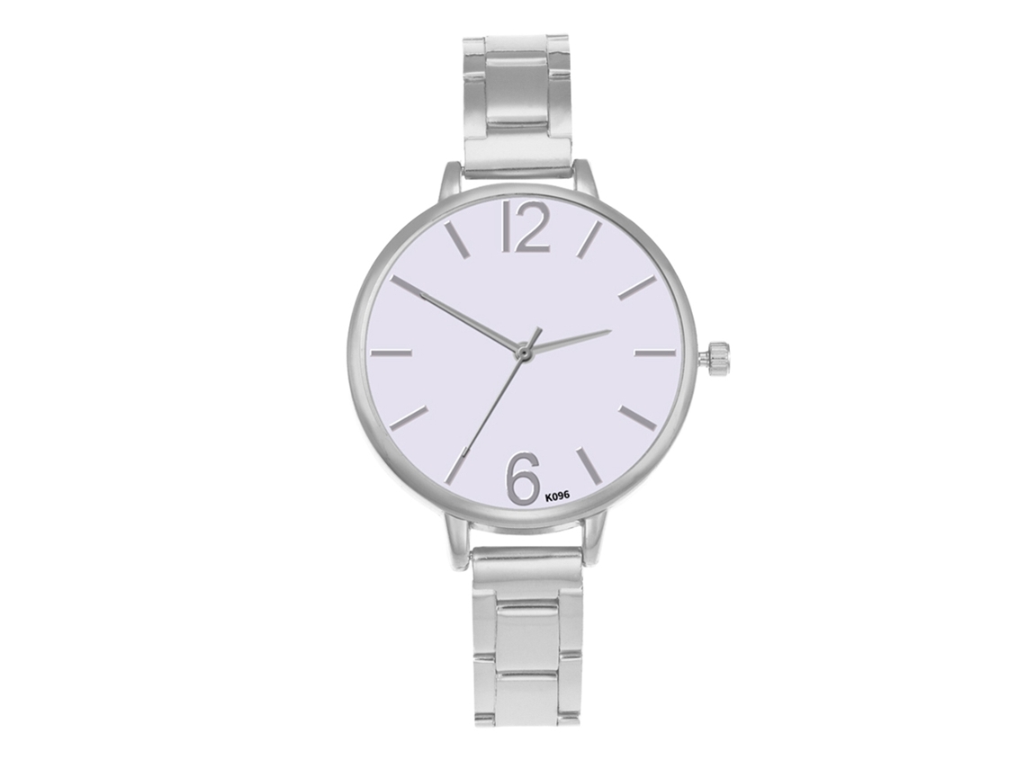 Relógio Analógico de Quartzo Feminino de Aço Casual Elegante Pulseira de Aço Prata