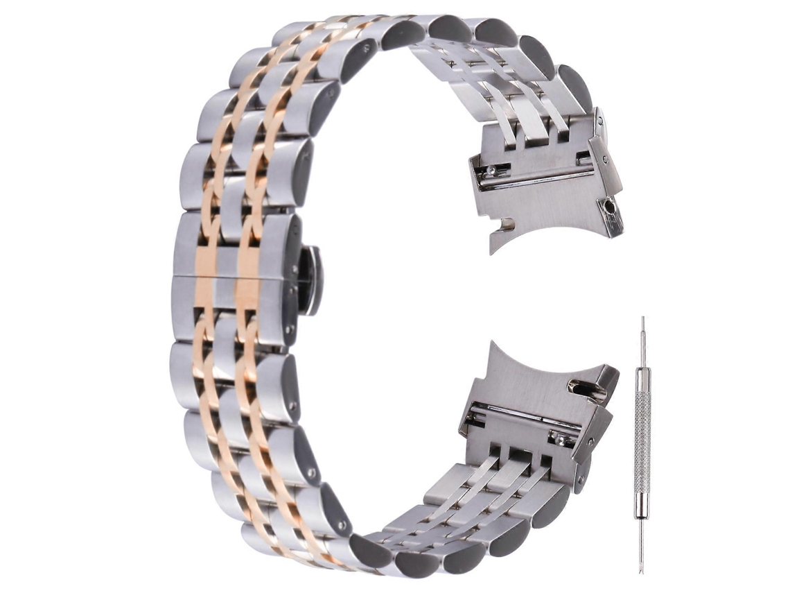 Pulseira De Aço Inoxidável Com Sete Elos Para Samsung Galaxy Watch4 40mm/44mm (colorida)