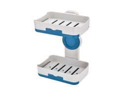 Saboneteira Criativa AQUAFORGE com Dupla Drenagem, Azul, 12,2x8,5x3cm
