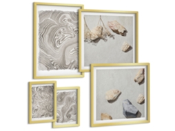 Conjunto De Pinturas Formas Modernas De Abstração Espelharte (5 Peças)