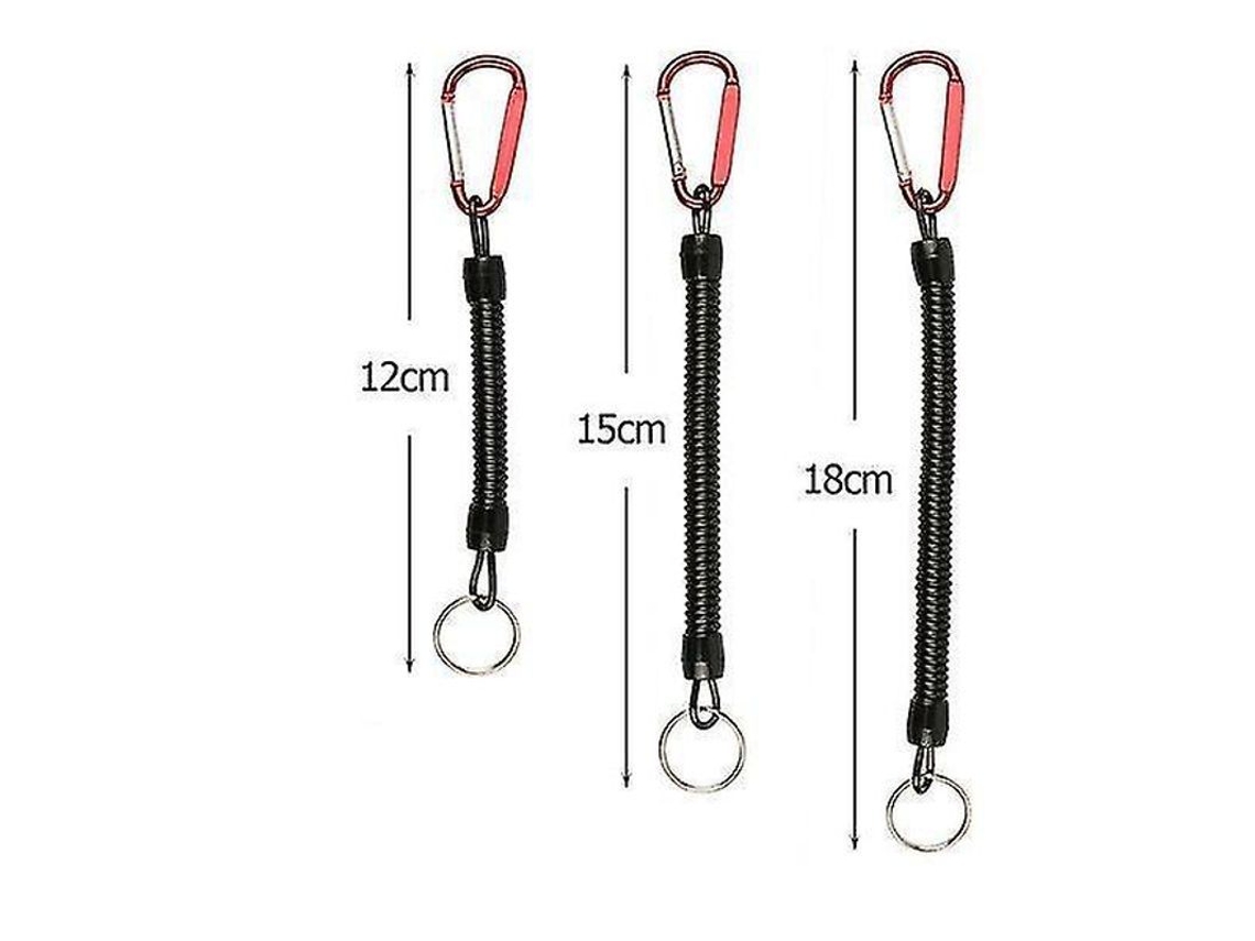 2026 cuerda Retrátil Enrolada para Pesca Y Náutica Con Mosquetón Tpu 2.5mm 12/15/18cm 3 Piezas