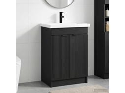 Vidaxl Conjunto De Móveis Para Banheiro Preto 78,5 X 37,5 X 81 Cm