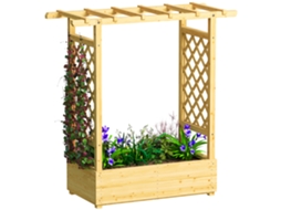 Jardineira CHEZMOI elevada, treliça, 110x44x113 cm, madeira