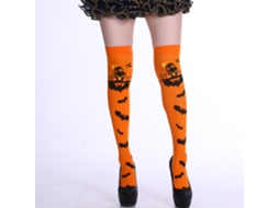 Lurelia Meias Halloween Disfarce Meia Calça Festa Estilo Laranja Tamanho Único