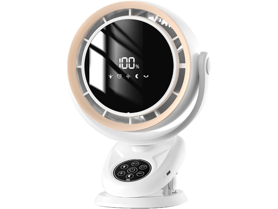 Ventilador De Mesa Com Ângulo Ajustável E Visor Digital Oscilante.