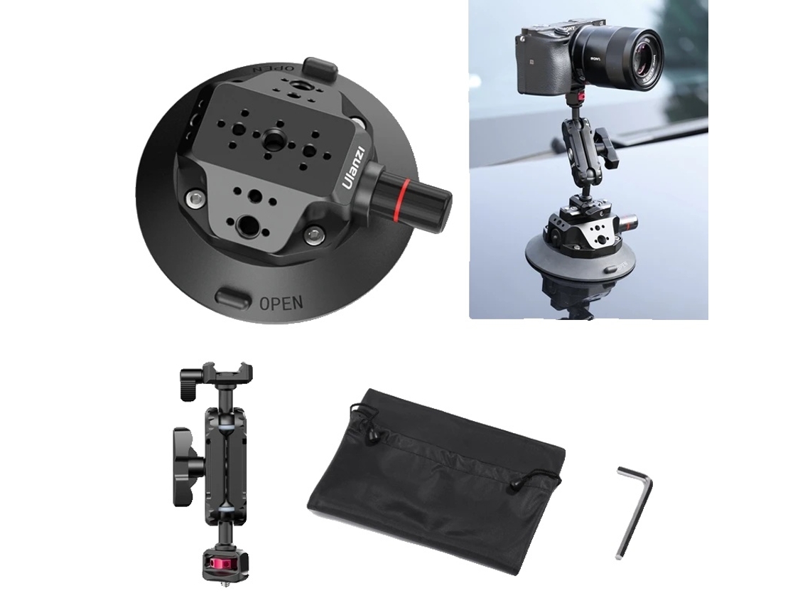 Suporte De Sucção Para Câmera De Ação, Ajustável Em 360°, Compatível Com Dji, Gopro, Insta360,4.5 Polegadas