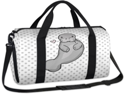 Bolsa Esportiva Fofa de Bolinhas para o Fim Semana Tecido Poliéste 45 X 21 5 23 Cm Estampa Pa Design Du
