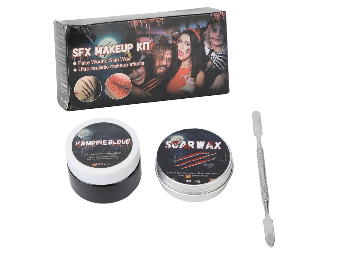 Kit Sfx De Maquiagem Para Modelagem De Feridas E Sangue Coagulado