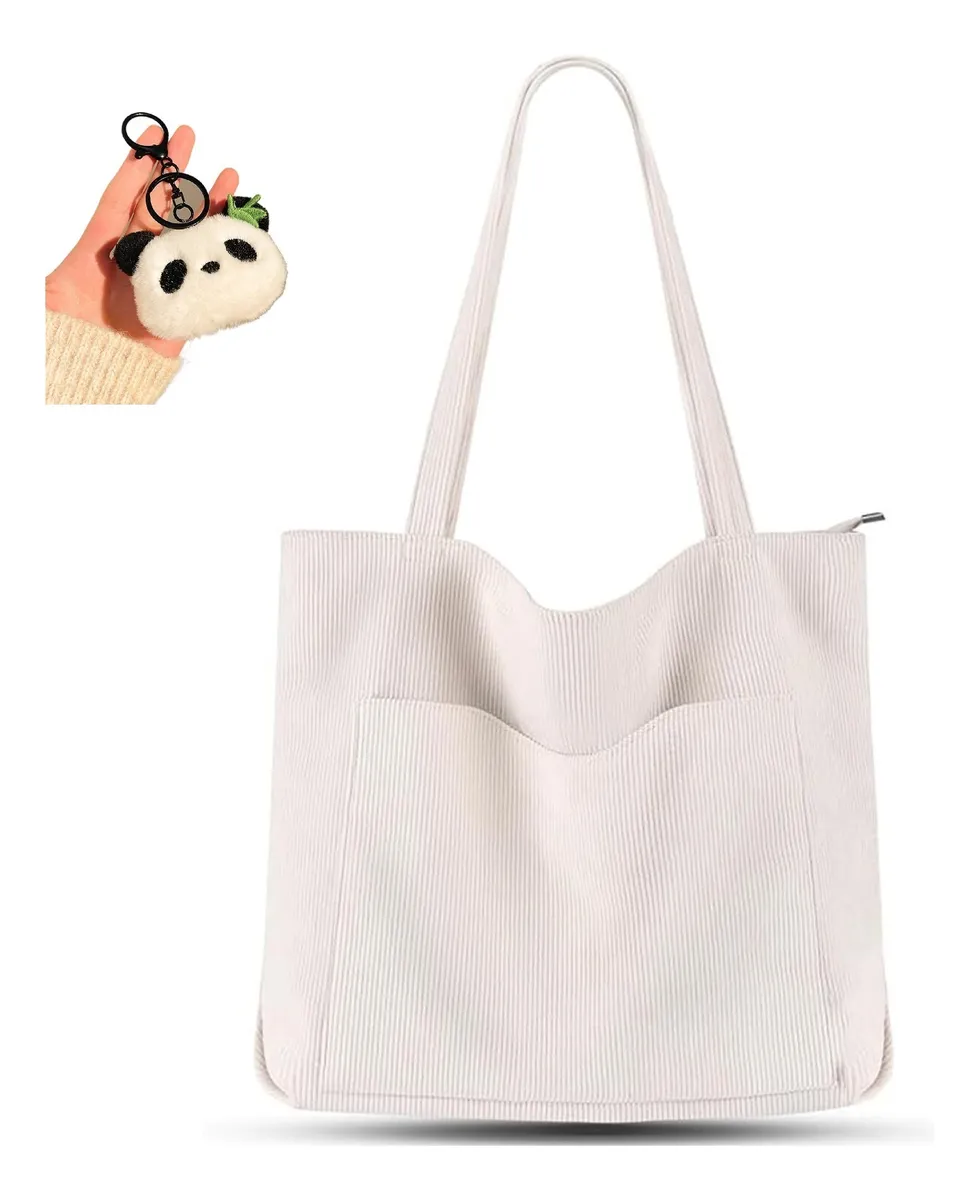 Bolsa Tote De Veludo Cotelê, Bolsa De Ombro Grande Para Mulheresvayotoy