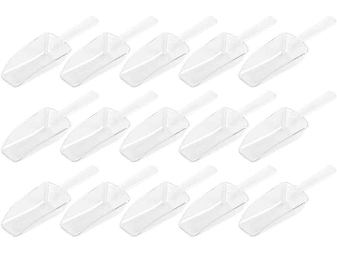 Conjunto De 15 Colheres Multifuncionais Plástico Branco Gelo E Alimentos, Ideais Casamentos E Buffets