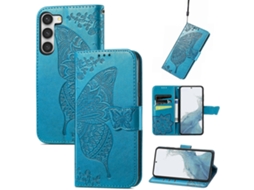 Capa De Celular Em Couro Com Estampa De Borboleta E Flor Para Samsung Galaxy S23 Ultra 5g
