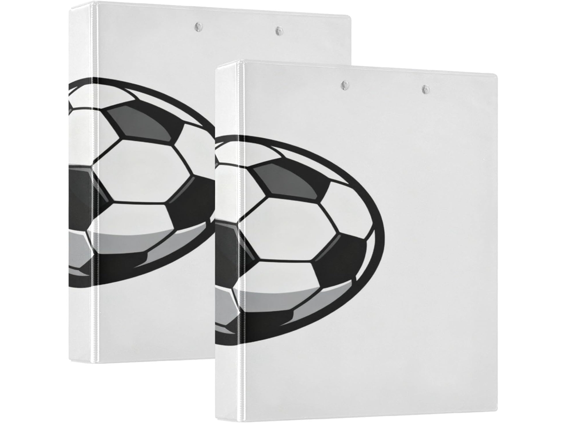 Pastilhas de Futebol 1, 5 Polegadas, 3 Anéis com Sacos, Pacote com 1 ou 2 Pastilhas Estéticas, 200 Folhas