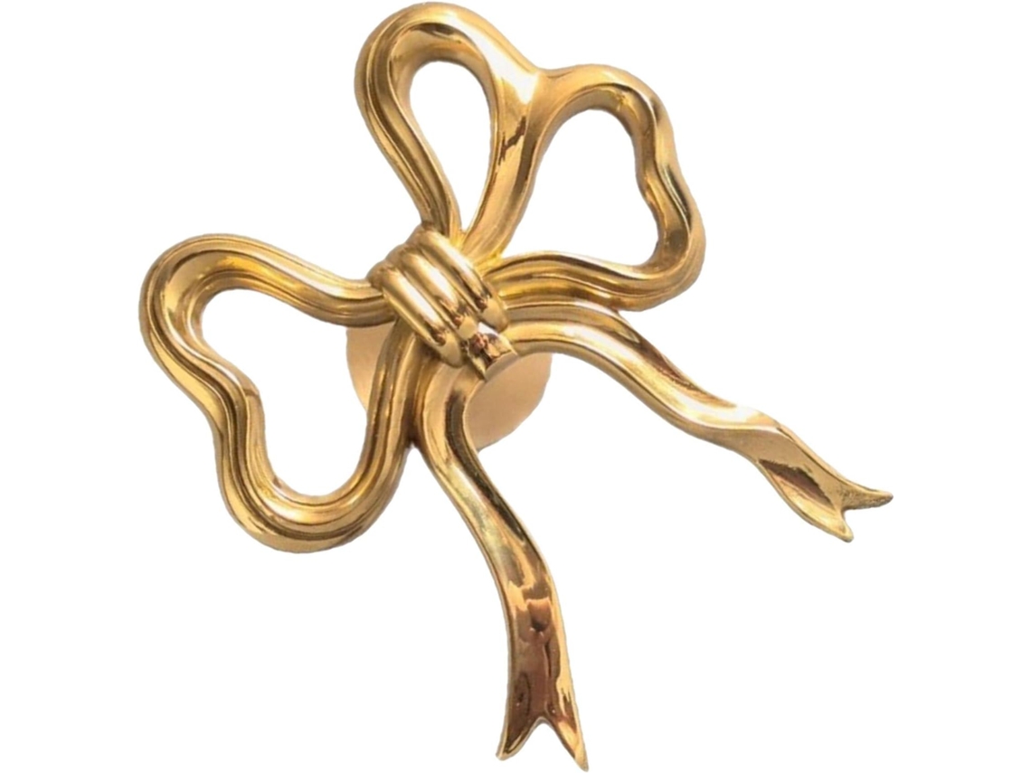 Ganchos De Cortina Em Latão Dourado Com Laço, Design Elegante Suporte