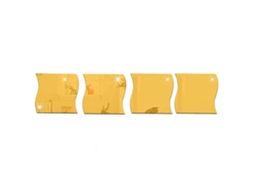 Adesivos de acrílico Baok com ondas estéreo para decoração de quartos infantis (Dourado M)