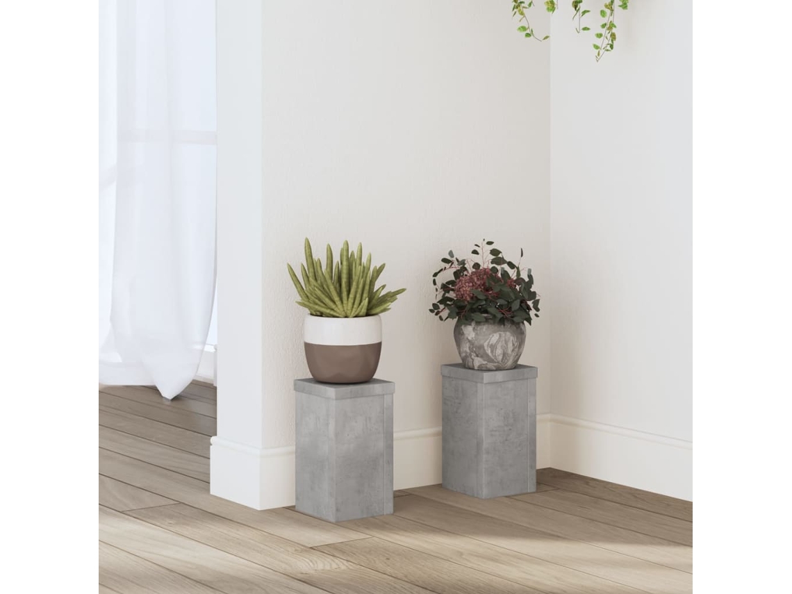 Vidaxl Suportes P/ Plantas 2 Pcs 10x10x18 Cm Derivados De Madeira