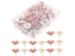 Ounona 50-tachinhas Decorativas Em Formato De Flor Para Quadros Avisos E Mapas, Fáceis De Usar, Feitas De Resina E Metal