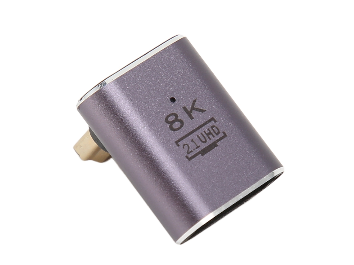 Adaptador De Interface Multimídia Hd 8k Ângulo De 90 Graus Com Indicador E Buraco De Suspensão