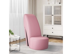 Vidaxl Cadeira Estilo Sapato De Salto Alto Couro Artificial Rosa