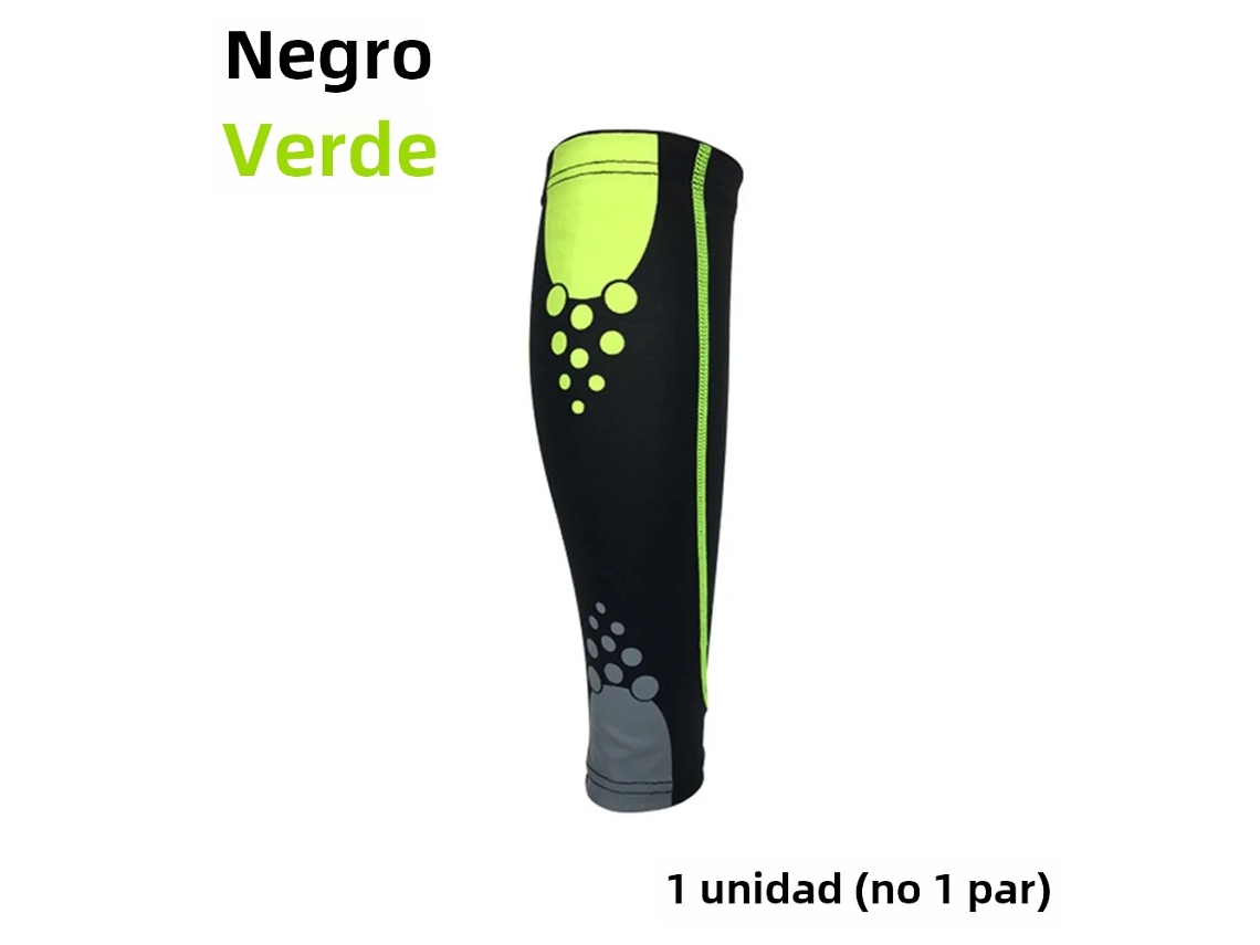 Mangas de Compressão para Panturrilha Esportivas com Compressão para Corrida e Ciclismo (preto/verde G)
