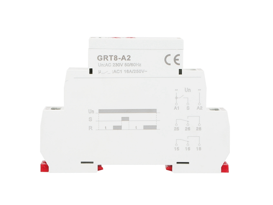 Relé De Tiempo Grt8-a2 Rail Din Retardo Temporal Control Industrial Ac230v
