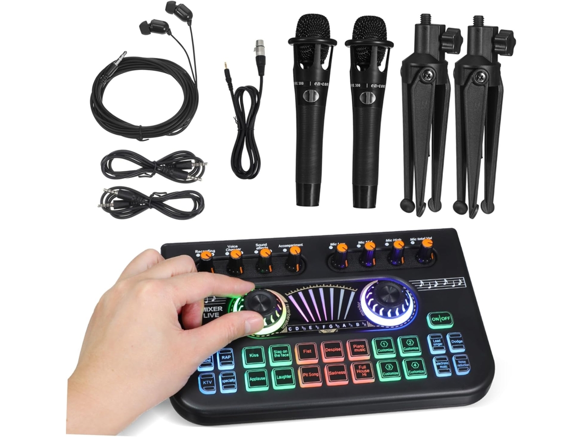 Equipamento Para Transmissão Ao Vivo, Kit De Gravação De Podcast, Placa De Som Para Vocais...