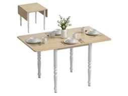 Mesa para 6 pessoas LAMAISON, madeira natural e preta, 140x90 cm