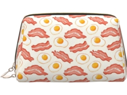 Nécessaire de Maquiagem com Estampa Bacon e Ovo Viagens Férias | S/MARCA