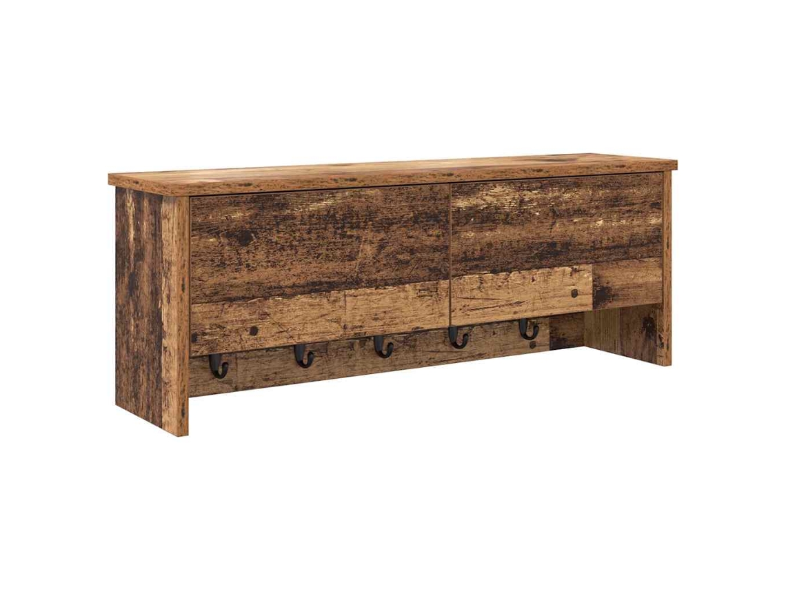 Cabideiro de Parede com Porta Madeira Antiga 80x20x30 cm MAISON EXCLUSIVE