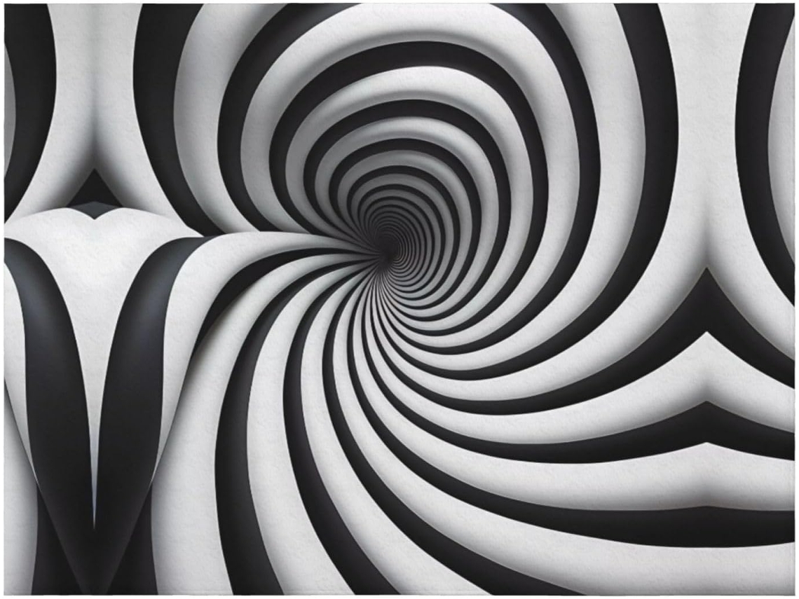 Manta de Flanela Ultramacia Phayah com Estampa Espiral Ilusão Ótica Ideal para Sofá Cama Sala Estar Escritório