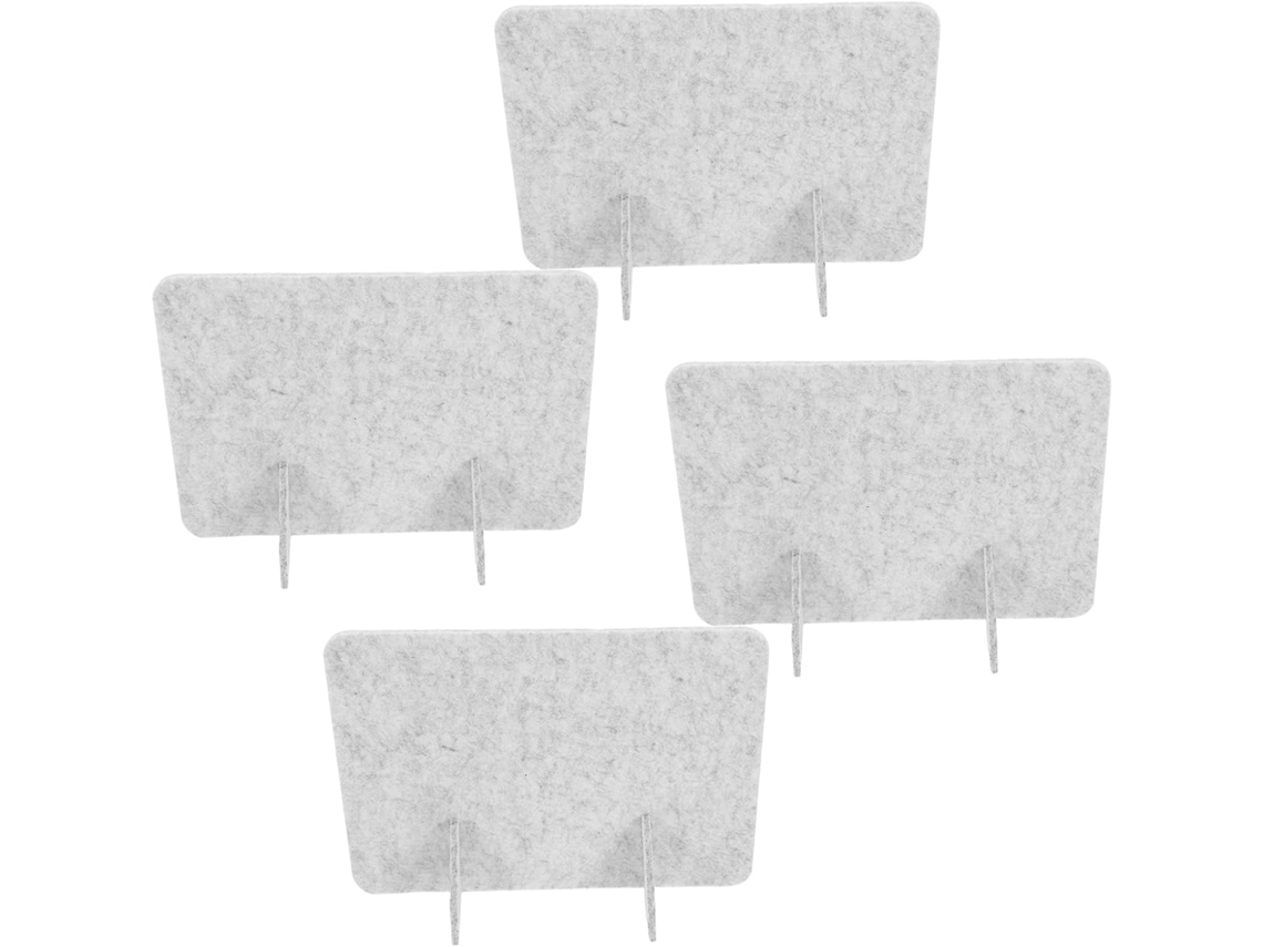 Divisória De Mesa Feltro 4 Peças Com Suporte